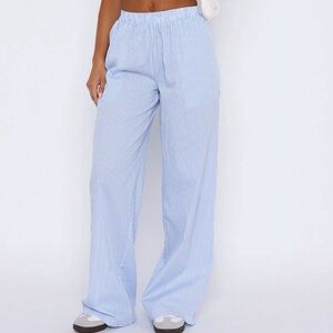 Blue Striped White Fox Pants